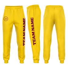 Загрузить изображение в средство просмотра галереи, Custom Gold Crimson Fleece Jogger Sweatpants