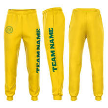 Загрузить изображение в средство просмотра галереи, Custom Gold Kelly Green Fleece Jogger Sweatpants