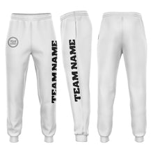 Загрузить изображение в средство просмотра галереи, Custom White Black Fleece Jogger Sweatpants