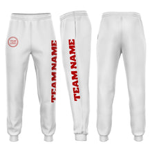 Загрузить изображение в средство просмотра галереи, Custom White Red Fleece Jogger Sweatpants