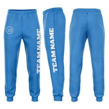 Загрузить изображение в средство просмотра галереи, Custom Powder Blue White Fleece Jogger Sweatpants