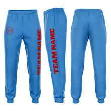Загрузить изображение в средство просмотра галереи, Custom Powder Blue Red Fleece Jogger Sweatpants