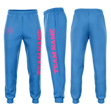 Загрузить изображение в средство просмотра галереи, Custom Powder Blue Pink Fleece Jogger Sweatpants