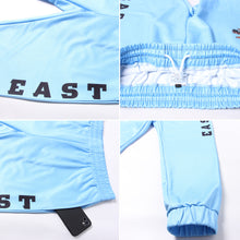 Charger l'image dans la galerie, Custom Powder Blue Black Fleece Jogger Sweatpants