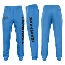 Charger l'image dans la galerie, Custom Powder Blue Black Fleece Jogger Sweatpants