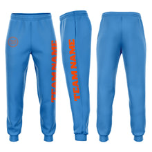 Charger l'image dans la galerie, Custom Powder Blue Orange Fleece Jogger Sweatpants