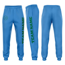 Загрузить изображение в средство просмотра галереи, Custom Powder Blue Kelly Green Fleece Jogger Sweatpants