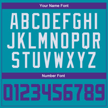 Загрузить изображение в средство просмотра галереи, Custom Teal Purple-White Authentic Throwback Basketball Jersey