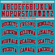 Загрузить изображение в средство просмотра галереи, Custom Teal Red-Black Authentic Throwback Basketball Jersey