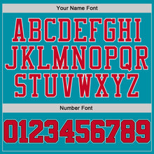 Загрузить изображение в средство просмотра галереи, Custom Teal Red-Black Authentic Throwback Basketball Jersey