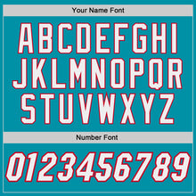 Загрузить изображение в средство просмотра галереи, Custom Teal White-Red Authentic Throwback Basketball Jersey