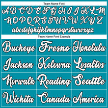 Загрузить изображение в средство просмотра галереи, Custom Teal White-Orange Authentic Throwback Basketball Jersey