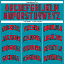 Загрузить изображение в средство просмотра галереи, Custom Teal Red-Black Authentic Throwback Basketball Jersey