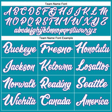 Загрузить изображение в средство просмотра галереи, Custom Teal White-Purple Authentic Throwback Basketball Jersey