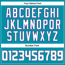 Загрузить изображение в средство просмотра галереи, Custom Teal White-Purple Authentic Throwback Basketball Jersey