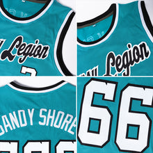 Загрузить изображение в средство просмотра галереи, Custom Teal White-Purple Authentic Throwback Basketball Jersey