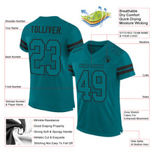 Load image into Gallery viewer, Custom Teal Teal-Black Mesh Authentic Football Jersey