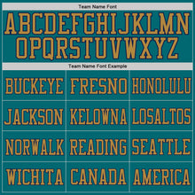 Load image into Gallery viewer, Custom Teal Navy-Old Gold Mesh Authentic Football Jersey