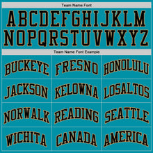 Загрузить изображение в средство просмотра галереи, Custom Teal Black-Old Gold Authentic Throwback Basketball Jersey