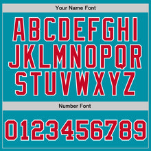 Загрузить изображение в средство просмотра галереи, Custom Teal Red-White Authentic Throwback Basketball Jersey