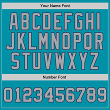 Загрузить изображение в средство просмотра галереи, Custom Teal Gray-Navy Authentic Throwback Basketball Jersey