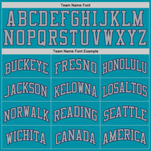 Загрузить изображение в средство просмотра галереи, Custom Teal Gray-Navy Authentic Throwback Basketball Jersey