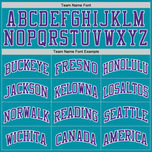 Загрузить изображение в средство просмотра галереи, Custom Teal Purple-White Authentic Throwback Basketball Jersey