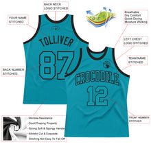 Загрузить изображение в средство просмотра галереи, Custom Teal Teal-Black Authentic Throwback Basketball Jersey