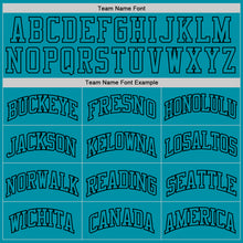 Загрузить изображение в средство просмотра галереи, Custom Teal Teal-Black Authentic Throwback Basketball Jersey