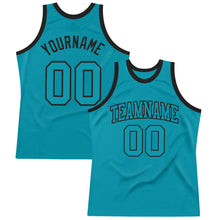 Загрузить изображение в средство просмотра галереи, Custom Teal Teal-Black Authentic Throwback Basketball Jersey