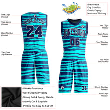 Загрузить изображение в средство просмотра галереи, Custom Teal Navy-White Round Neck Sublimation Basketball Suit Jersey