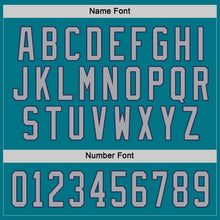 Load image into Gallery viewer, Custom Teal Gray-Navy Hockey Jersey