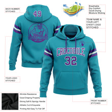 Load image into Gallery viewer, Custom Stitched Teal Purple-White Football Pullover Sweatshirt Hoodie