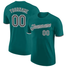 Загрузить изображение в средство просмотра галереи, Custom Teal Steel Gray-White Performance T-Shirt