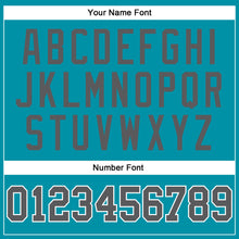 Загрузить изображение в средство просмотра галереи, Custom Teal Steel Gray-Black Authentic Throwback Basketball Jersey