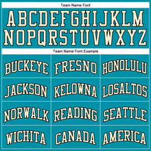 Загрузить изображение в средство просмотра галереи, Custom Teal Black-Cream Authentic Throwback Basketball Jersey
