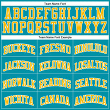 Загрузить изображение в средство просмотра галереи, Custom Teal Gold-White Authentic Throwback Basketball Jersey