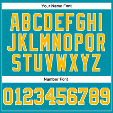 Загрузить изображение в средство просмотра галереи, Custom Teal Gold-White Authentic Throwback Basketball Jersey