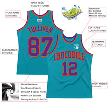 Загрузить изображение в средство просмотра галереи, Custom Teal Purple-Orange Authentic Throwback Basketball Jersey