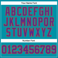 Загрузить изображение в средство просмотра галереи, Custom Teal Purple-Orange Authentic Throwback Basketball Jersey