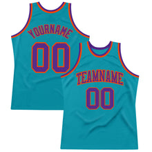 Загрузить изображение в средство просмотра галереи, Custom Teal Purple-Orange Authentic Throwback Basketball Jersey