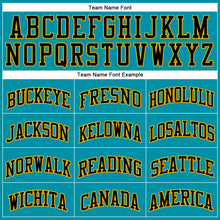Загрузить изображение в средство просмотра галереи, Custom Teal Black-Gold Authentic Throwback Basketball Jersey