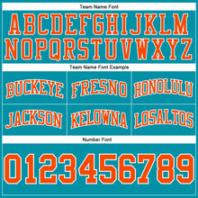 Загрузить изображение в средство просмотра галереи, Custom Teal Orange-White Authentic Throwback Basketball Shorts