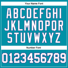 Загрузить изображение в средство просмотра галереи, Custom Teal White-Purple Authentic Throwback Basketball Jersey