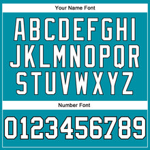 Загрузить изображение в средство просмотра галереи, Custom Teal White-Black Authentic Throwback Basketball Jersey