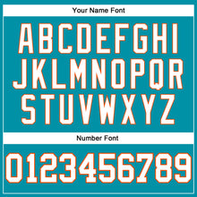 Загрузить изображение в средство просмотра галереи, Custom Teal White-Orange Authentic Throwback Basketball Jersey