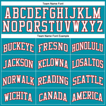 Загрузить изображение в средство просмотра галереи, Custom Teal White-Red Authentic Throwback Basketball Jersey