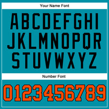 Load image into Gallery viewer, Custom Teal Orange-Black Authentic Throwback Basketball Jersey