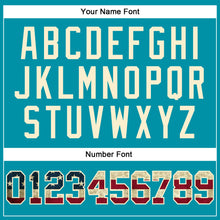 Загрузить изображение в средство просмотра галереи, Custom Teal Vintage USA Flag-Cream Authentic Throwback Basketball Jersey