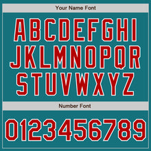 Загрузить изображение в средство просмотра галереи, Custom Teal Red-White Authentic Baseball Jersey
